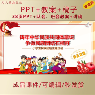 小学生思政PPT铸牢中华民族共同体意识民族团结石榴籽班会队会084