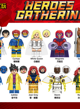 漫威超级英雄X战警漫画版万磁王第三方儿童拼装积木人仔玩具G0166