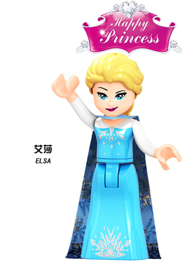 2024新款迪斯尼冰雪奇缘F017艾莎公主dp050女孩积木人仔41155