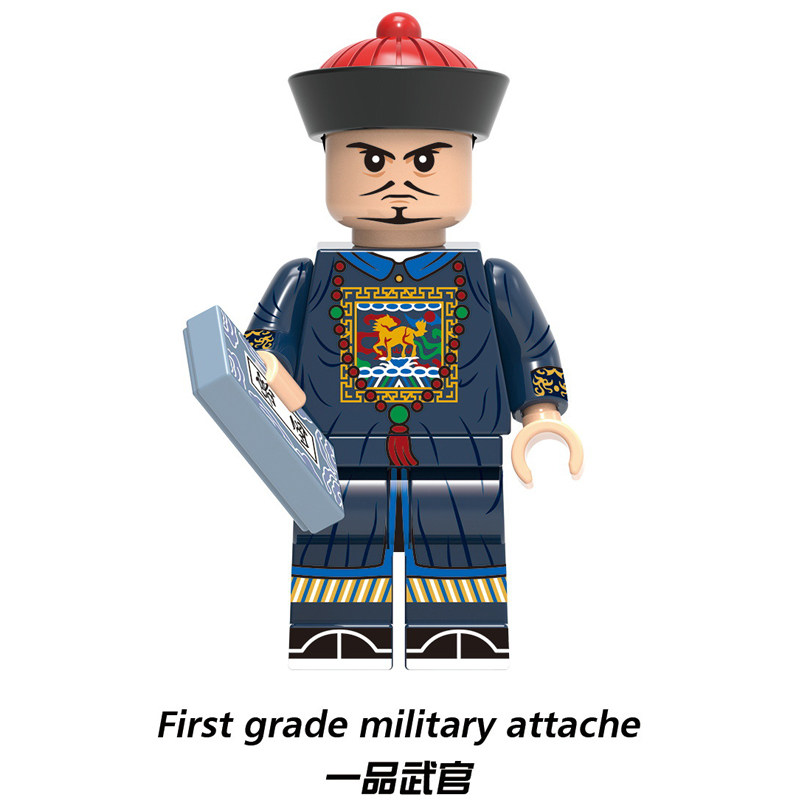 中古清朝军第三方益智拼装积木人仔儿童玩具1843一品武官