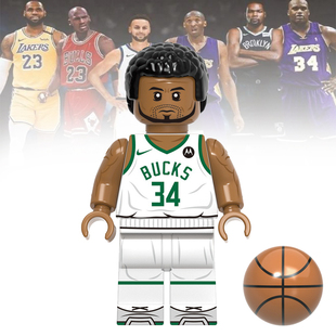 NBA篮球球星G0055字母哥雄鹿队明星第三方儿童拼装积木人仔玩具