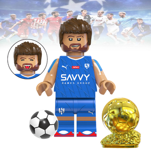 世界杯足球TV7035内马尔巴西明星儿童男女拼插拼装 人仔积木玩具