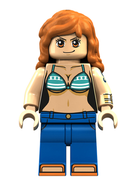 海贼王航海王人仔XP100娜美小贼猫第三方儿童益智拼装积木玩具