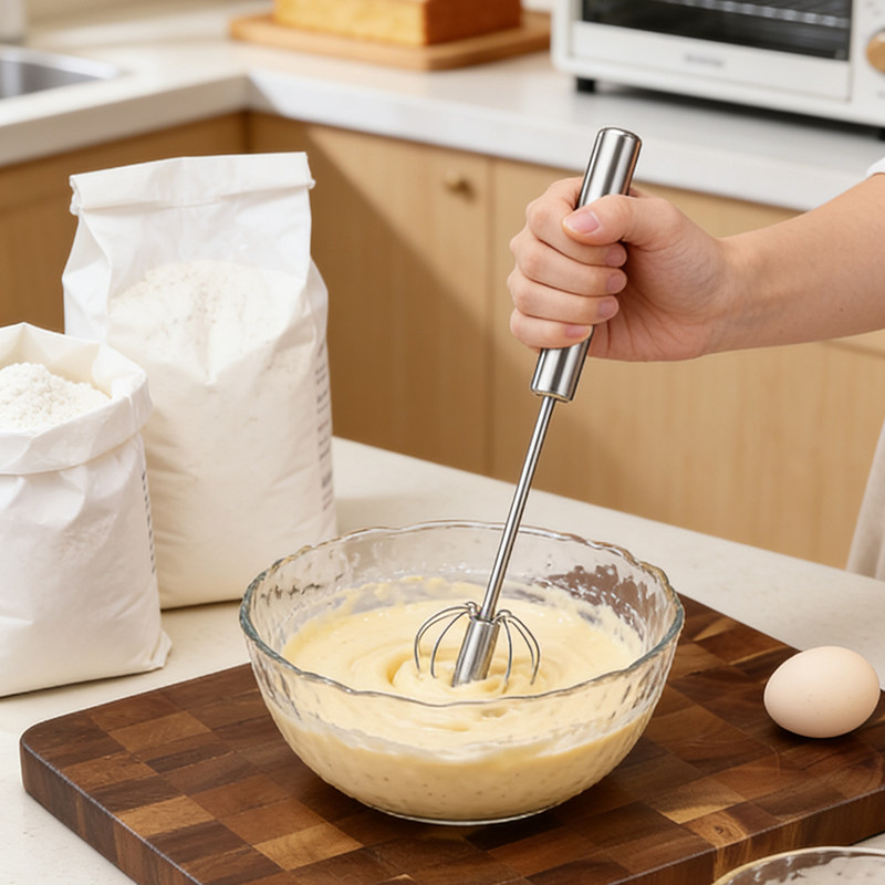 半自动打蛋器不锈钢小型蛋糕手动奶油打发器打鸡蛋搅拌棒烘培工具