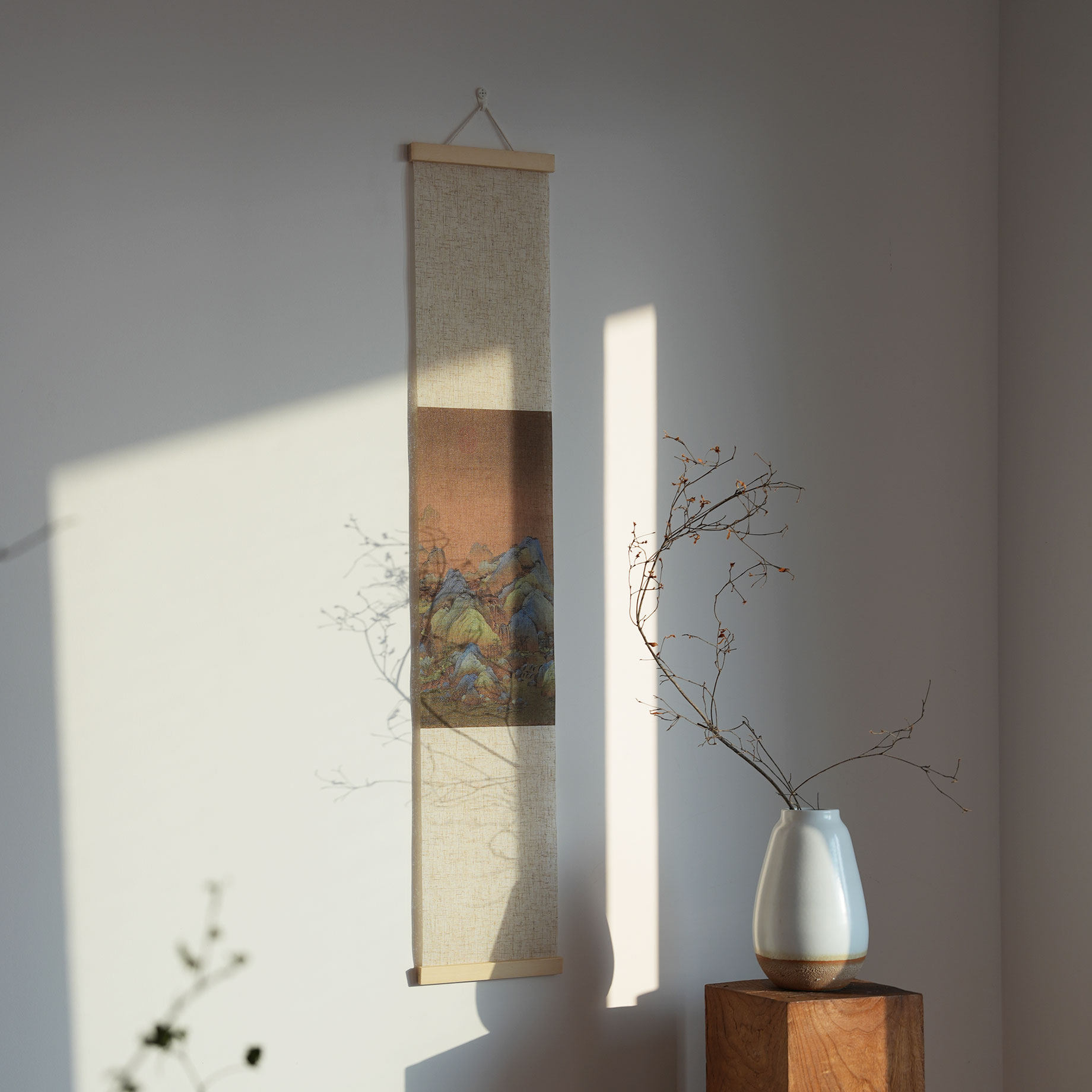 千里江山图宋代美学民宿玄关沙发背景墙装饰挂画茶室书房壁画布置,家居饰品,国画,淘宝优惠券,粉丝福利购,淘宝优惠卷