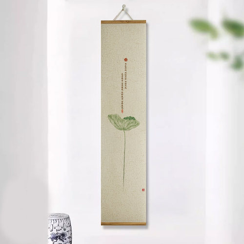 新中式禅意荷花背景墙装饰