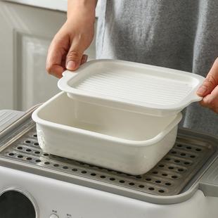 陶瓷烤盘ins烤箱蒸锅蒸盘焗饭盘子空气炸锅家用蒸菜盘带沥油网