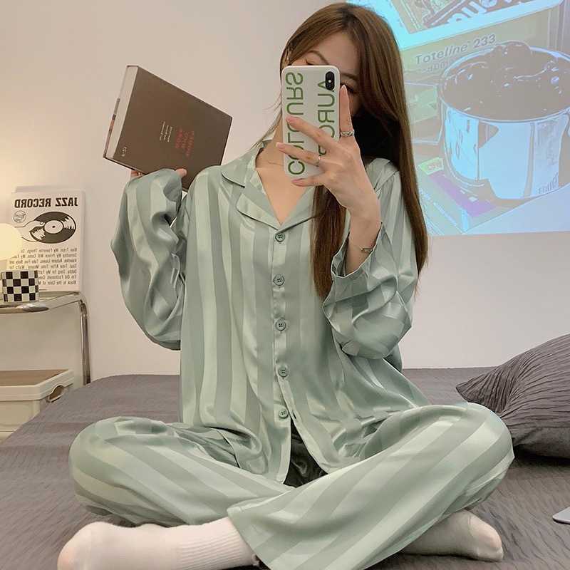 2026年新款冰丝睡衣女夏季短袖夏天仿真丝家居服ins风套装pajamas