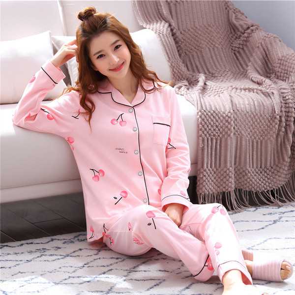 韩版女士开衫春秋冬季可外穿长袖睡衣女秋冬产后月子服家居服套装