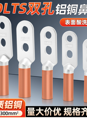 DLTS铝铜双孔过渡线鼻子接头倒反接线端子70 95 120 150 185平方