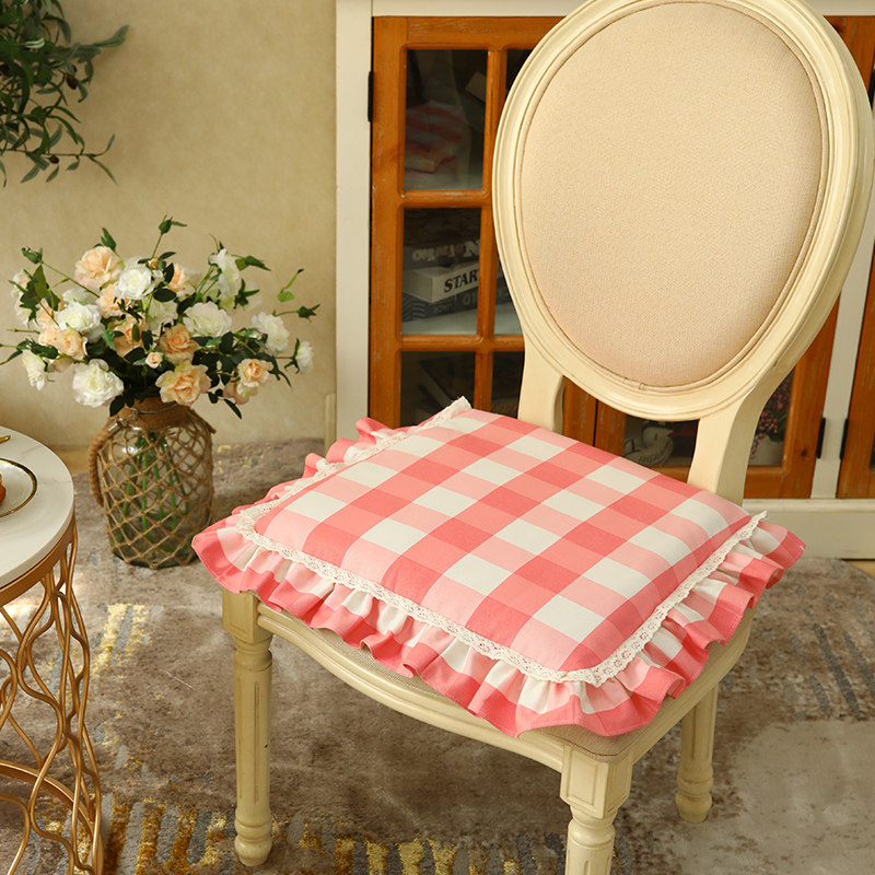 花边椅垫餐椅子棉坐垫可拆洗氛围感美式法式现代布艺四季可用定制