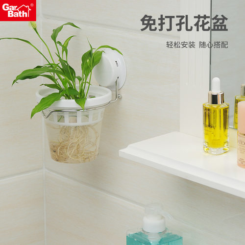 嘉宝吸盘免打孔壁挂水培花盆架