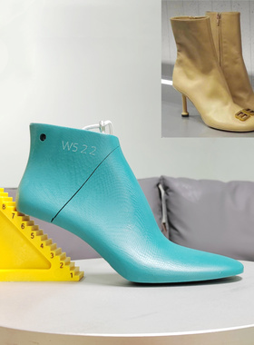 新亿鞋楦厂生产法国巴黎家时装鞋楦头跟高7CM圆头短靴楦鞋模W522