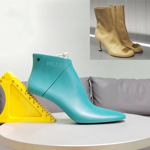 新亿鞋楦厂生产法国巴黎家时装鞋楦头跟高7CM圆头短靴楦鞋模W522