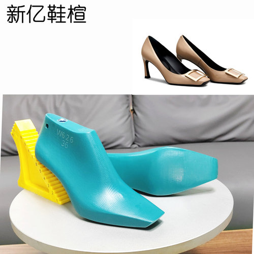 方头浅口单鞋工作鞋楦头跟高7CM