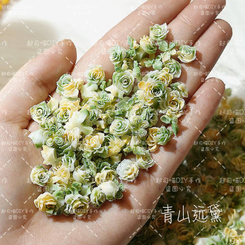 软雕花混装美甲饰品渐变山茶花