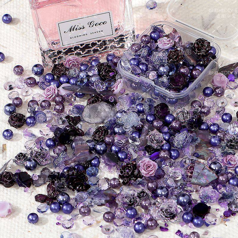 网红爆款紫色碎石风暴不规则晶透碎石diy手作素材美甲饰品配件