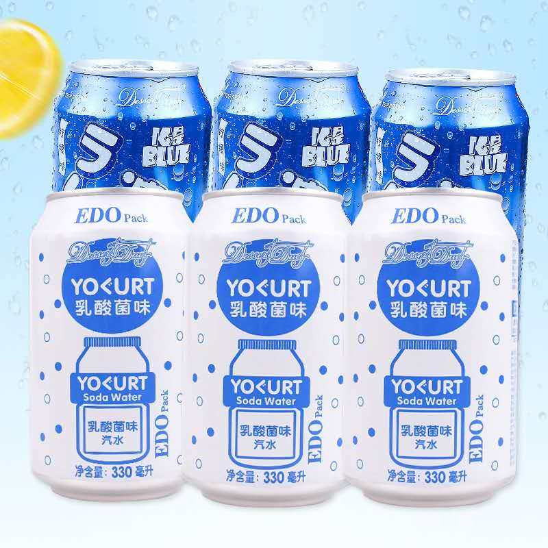 edo乳酸菌330ml柠檬味汽水气泡