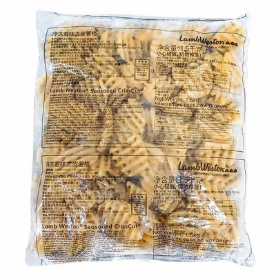 国产蓝威斯顿去皮着味薯格1袋3斤YC118/粗薯条波纹粗薯条瓦楞薯卷