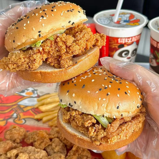 豪锦莲黄油汉堡面包胚1袋65克6个赠送香甜沙拉酱柳橙酱乳酸菌南瓜