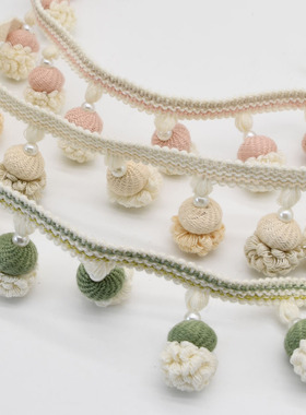 天河花边新款小红书推荐窗帘牛筋松子球纯黑色立边轻奢简约可零剪