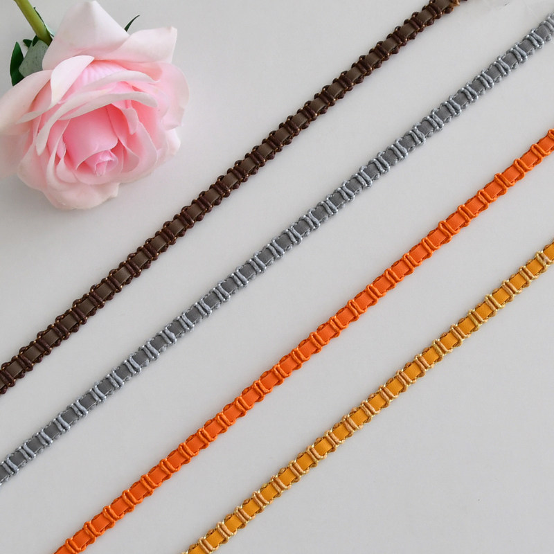 天河花边新款简约窗帘帘头造型一公分光边皮革装饰一米黑白色diy