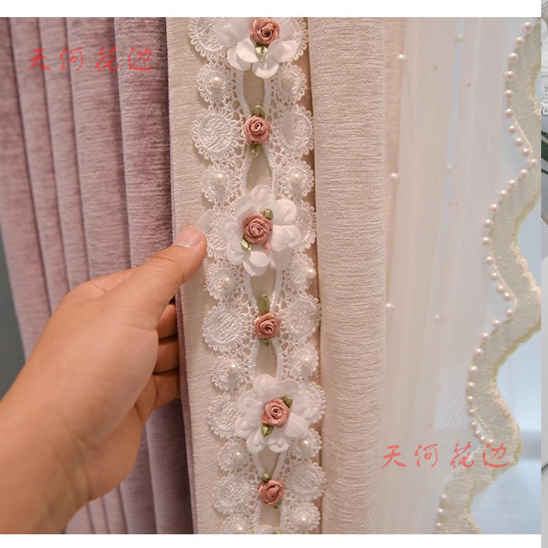 天河花边纯白新款网红公主房窗帘水溶蕾丝刺绣花朵侧边装饰可零剪,居家布艺,花边/蕾丝,淘宝优惠券,粉丝福利购,淘宝优惠卷