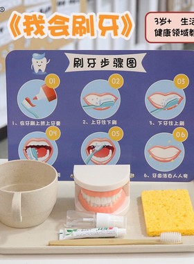 蒙氏教具精细动作训练早教玩具生活区小班材料幼儿园区域刷牙训练