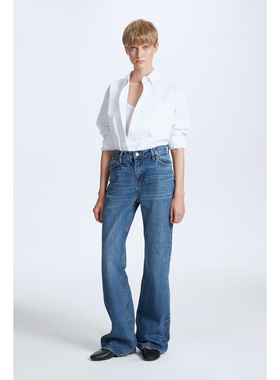 外贸原单LIM*E美式复古海蓝色高腰显瘦喇叭牛仔裤1547-398 2032