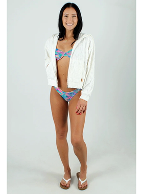 外贸原单Qui*et Storm多色雏菊纹理全拉链连帽衫开衫外套连帽卫衣