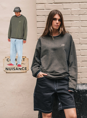 外贸原单Vol*com简约休闲百搭冰球老爹针织运动衫 男女款1498 B2