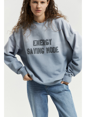 外贸原单LIM*E太空印花字母圆领卫衣宽松蓝渐变长袖0587-574 1718