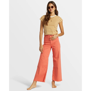 Fall宽松简约弹力毛边高腰裤 Free 木瓜色 labong 外贸原单Bil