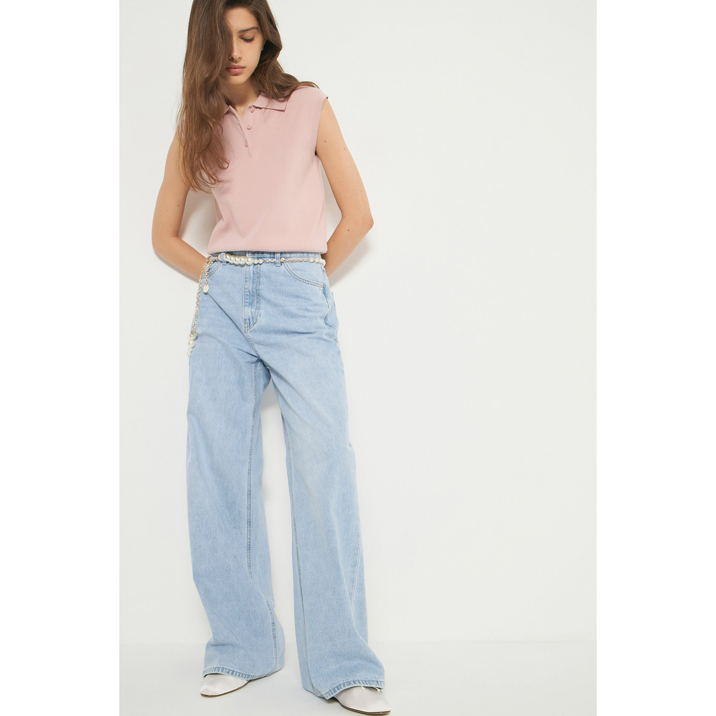 外贸原单LIM*E棉质高腰设计垂感直筒宽松阔腿拖地牛仔裤B6 2259,女装/女士精品,牛仔裤,淘宝优惠券,粉丝福利购,淘宝优惠卷