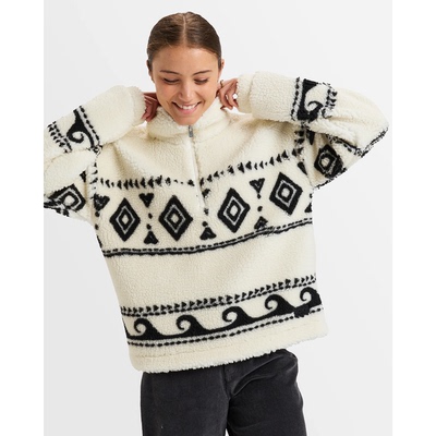 极地几何半拉链套头抓绒卫衣