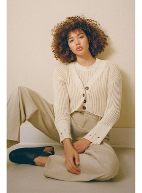 UO Amira宽松针织开衫 & 背心 套装 两件套