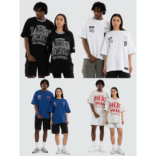 外贸原单男女同款NX*P&KSC*Y多款重磅质感街头宽松短袖T恤B5 3024