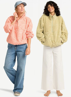 外贸原单Bil*labong蜜桃雪绒半拉链摇粒绒泰迪熊羊羔绒A11 1943