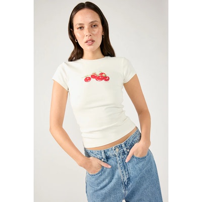 番茄图案修身圆领短袖T恤