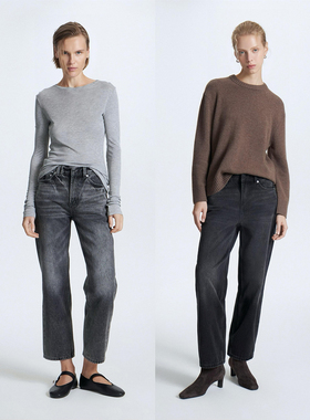 外贸原单LIM*E宽松低腰直筒阔腿男友风牛仔裤两色8501-644 1965