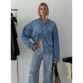 补货重上PP美式 复古超宽松高级设计感牛仔夹克中度水洗款 2954