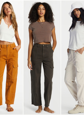 外贸原单Bil*labong Wall ToWall宽松直筒休闲百搭简约牛仔工装裤