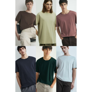 2523 俄罗斯lim出口外贸美利奴棉柔软亲肤透气吸湿微光泽感T恤B6