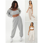 ton 宽松橡筋腰阔腿裤 on绗缝慢跑裤 外贸原单Cot 束脚裤 运动裤 长裤