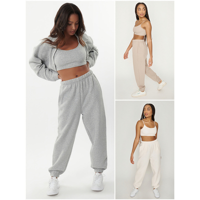 Cot*tonon绗缝慢跑裤束脚裤