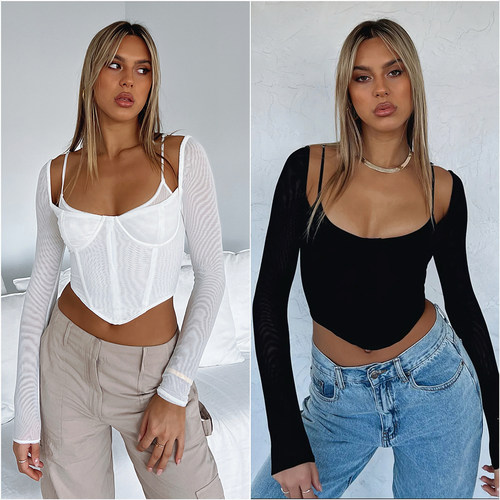 长袖性感紧身胸衣内搭