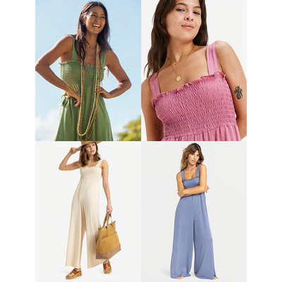 纯色显瘦褶皱吊带连体裤