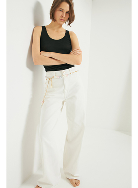 外贸原单LIM*E俄罗斯 金纽扣直筒宽松垂感显瘦阔腿牛仔裤A12 2308