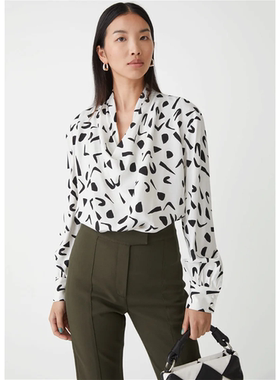 外贸原单尾货& oth*er sto*ries 混合印花垂领衬衫 独特别致设计