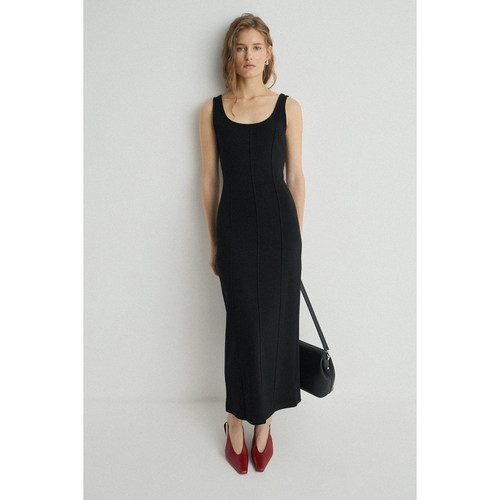 塑形修身拼接线背心连衣裙礼服